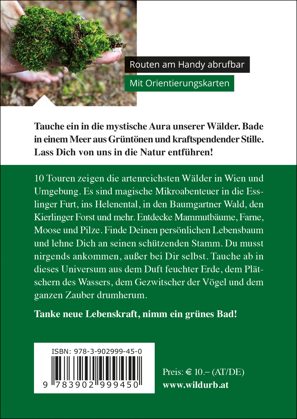 Rückseitencover WALDBADEN. Eintauchen in Grünoasen.