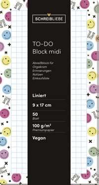 Vorderes Coverbild To-do Block midi Smile