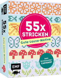 Vorderes Coverbild 55 x stricken – Gute-Laune-Motive: Deine Strickmustersammlung als Kartenset