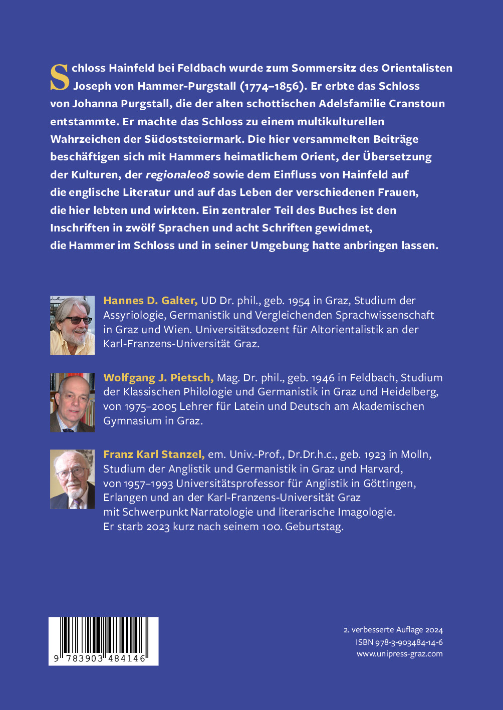 Rückseitencover Schloss Hainfeld und ­Joseph von Hammer-Purgstall