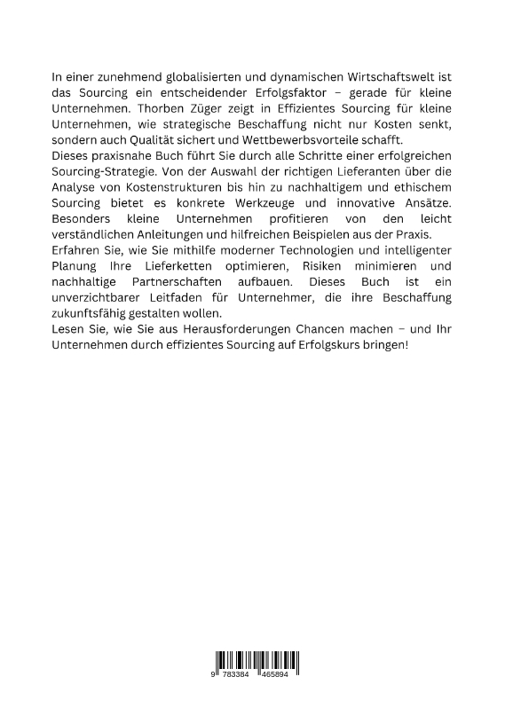 Rückseitencover Effizientes Sourcing für kleine Unternehmen