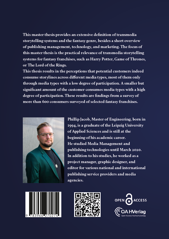 Rückseitencover Transmedia Storytelling Systems in Publishing