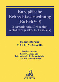 Vorderes Coverbild Europäische Erbrechtsverordnung