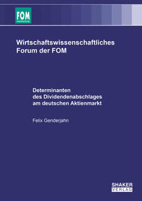 Vorderes Coverbild Determinanten des Dividendenabschlages am deutschen Aktienmarkt