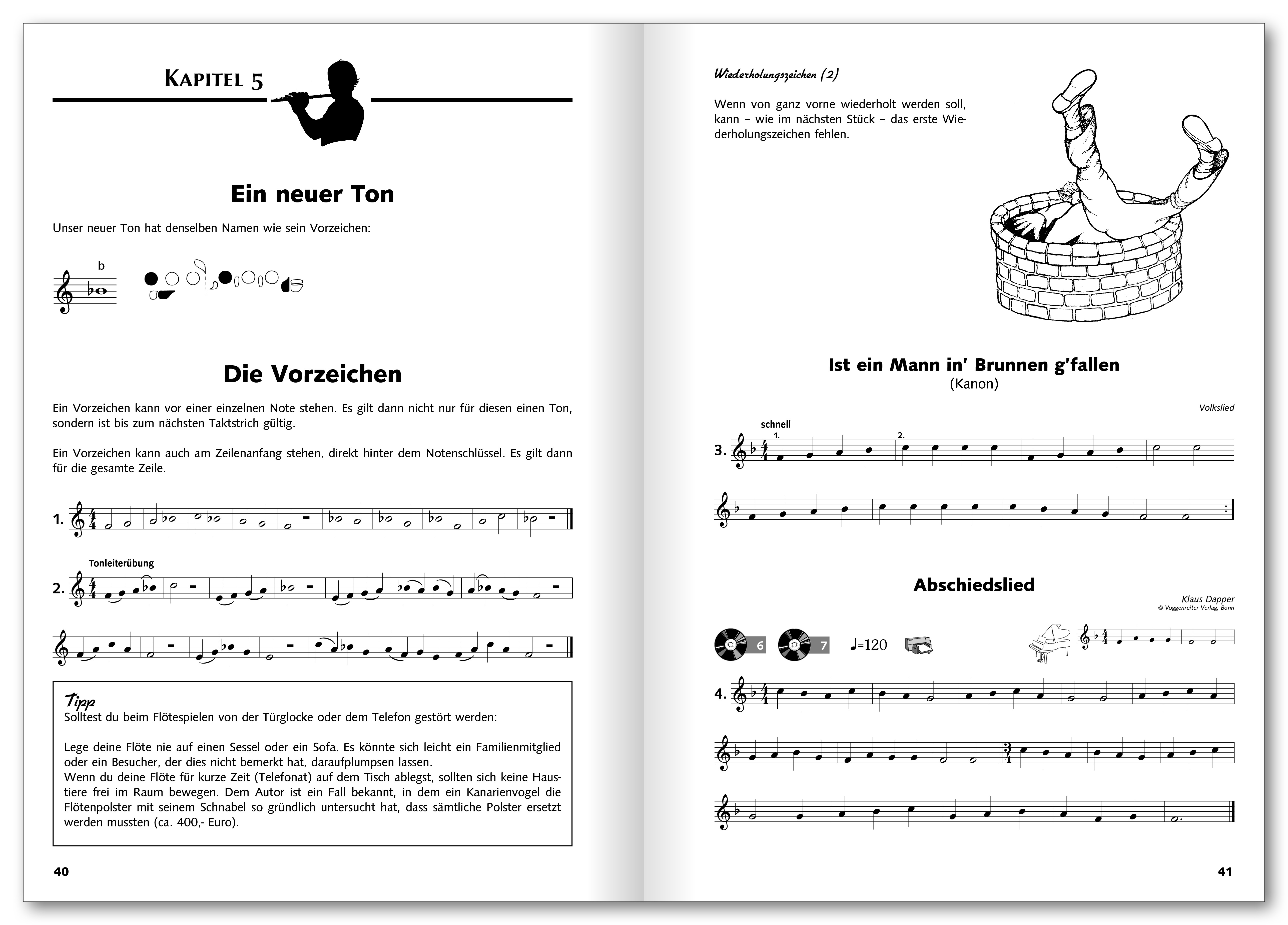 Beispielinhalt (Bild) Das Querflötenbuch