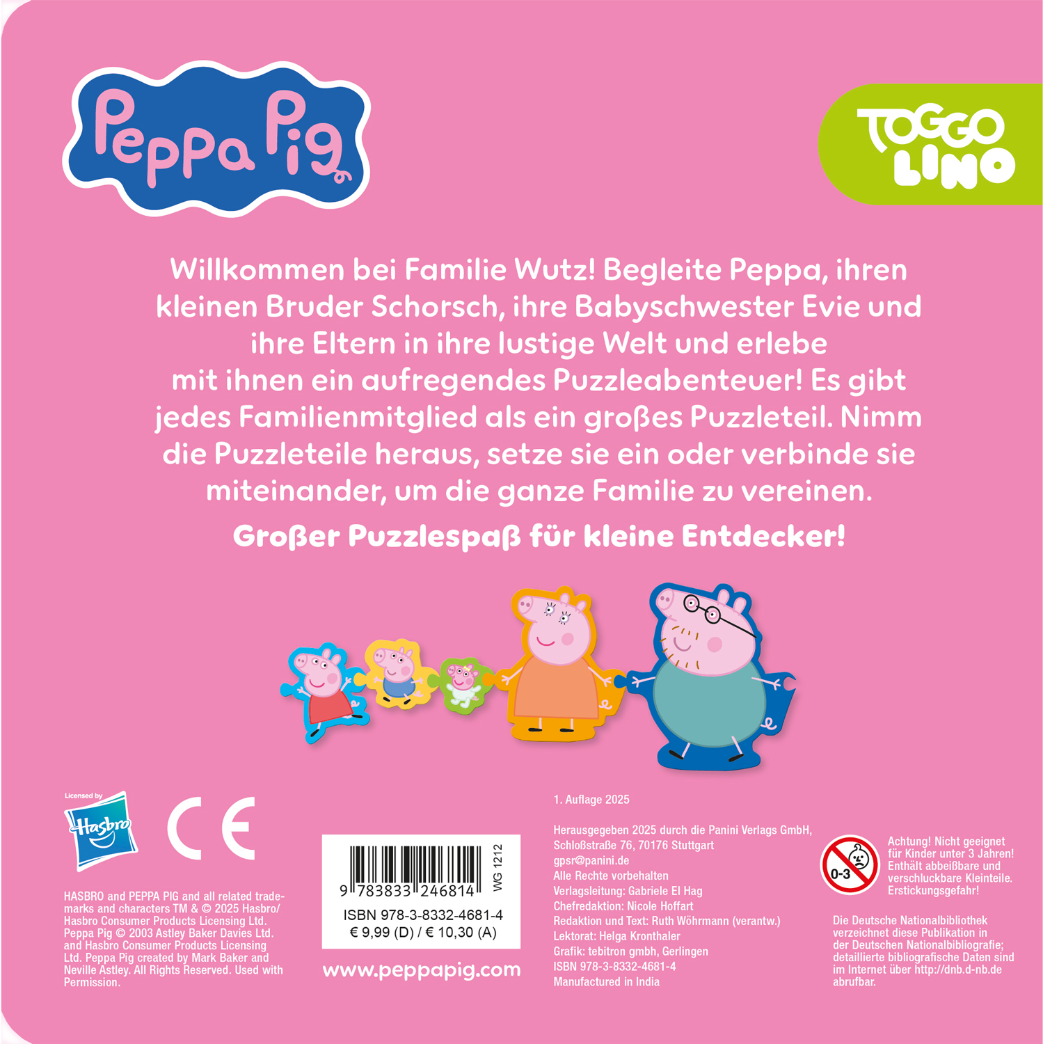 Rückseitencover Peppa Pig: Peppa und ihre Familie