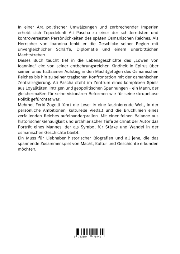 Rückseitencover Tepedelenli Ali Pascha: Der Löwe von Ioannina