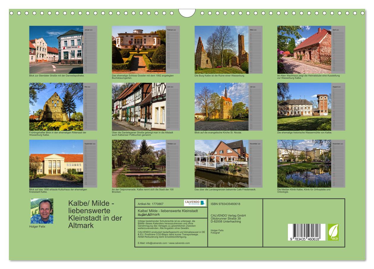 Beispielinhalt (Bild) Kalbe/ Milde - liebenswerte Kleinstadt in der Altmark (Wandkalender 2025 DIN A3 quer), CALVENDO Monatskalender