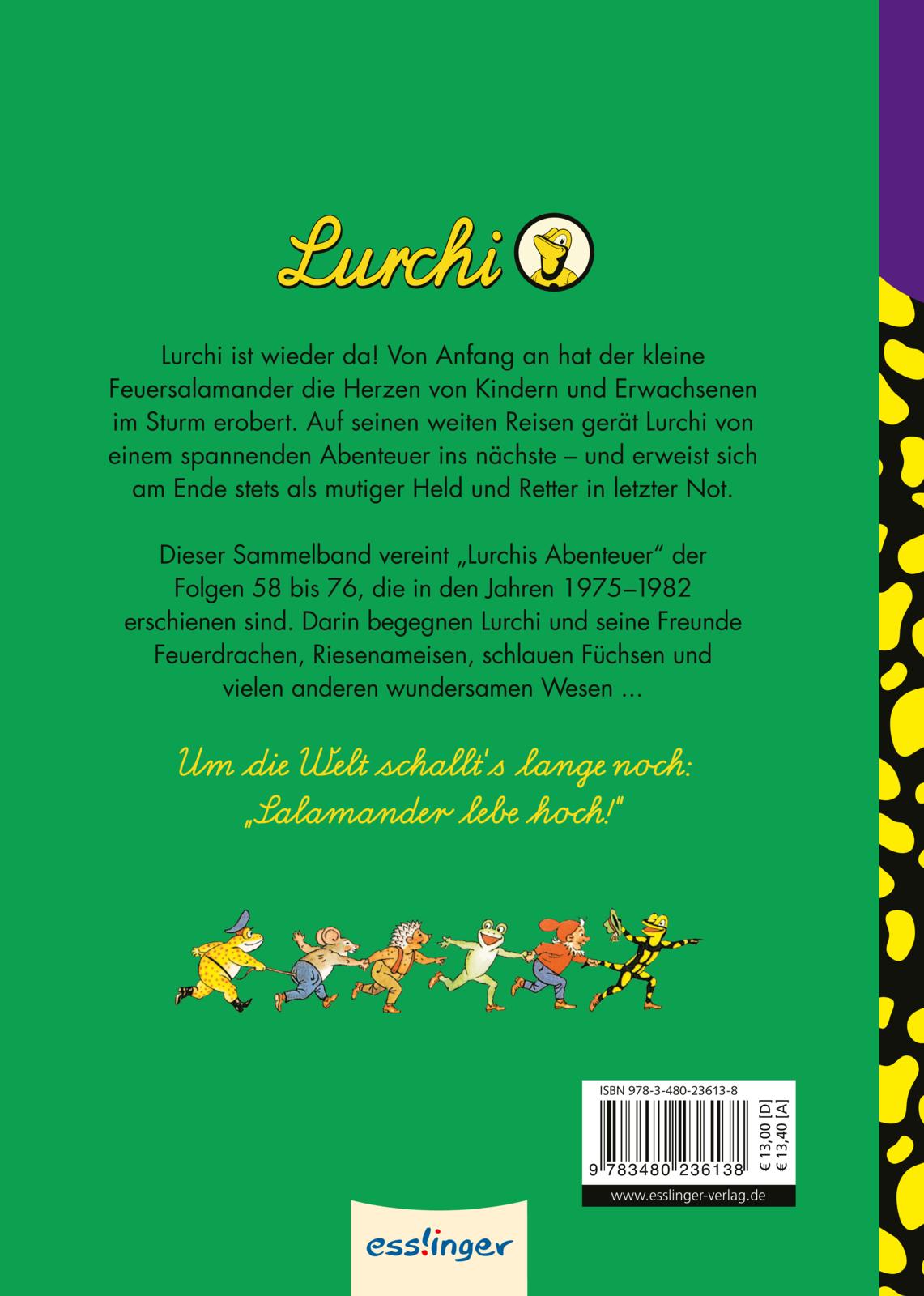 Rückseitencover Lurchis Abenteuer 4: Das lustige Salamanderbuch