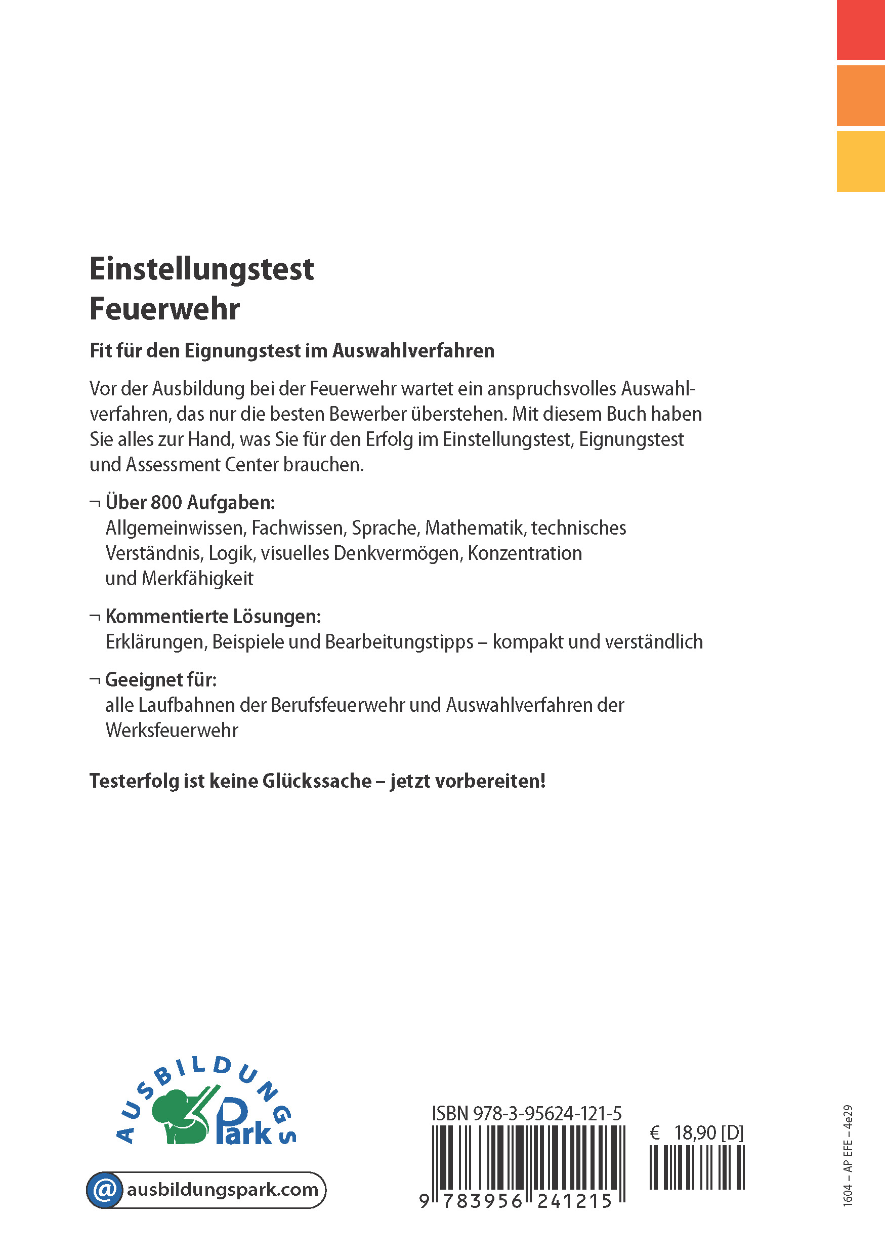 Rückseitencover Einstellungstest Feuerwehr