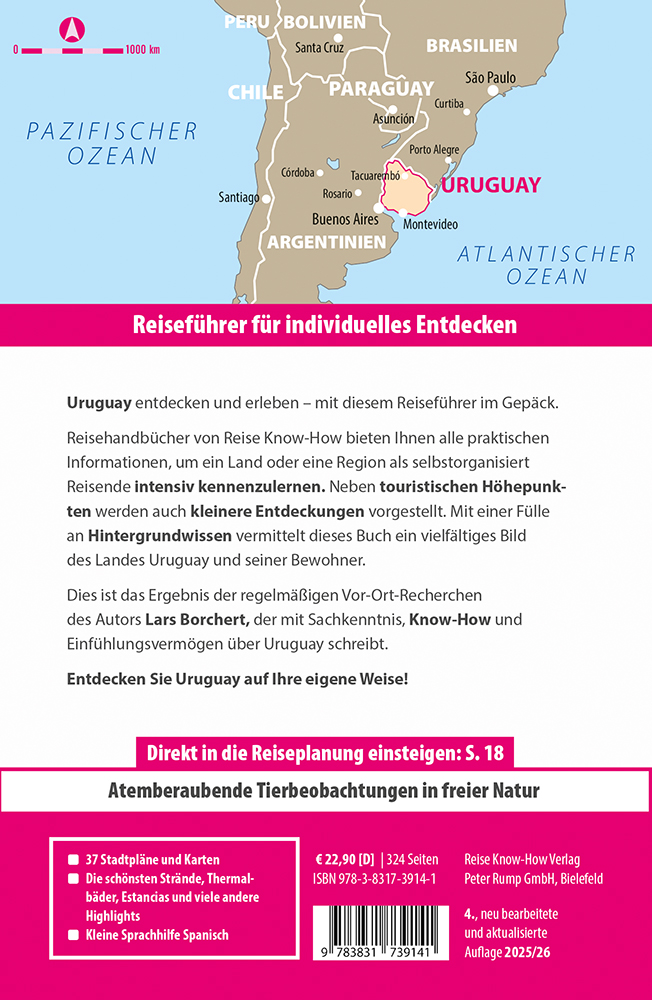 Rückseitencover Reise Know-How Reiseführer Uruguay