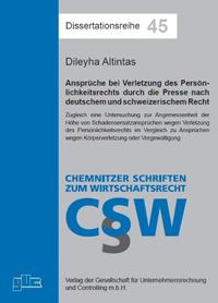 Vorderes Coverbild Ansprüche bei Verletzung des Persönlichkeitsrechts durch die Presse nach deutschem und schweizerischem Recht