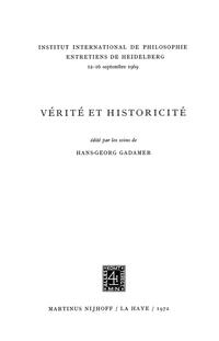 Vorderes Coverbild Truth and Historicity / Vérité et Historicité