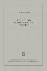 Vorderes Coverbild Schuld und kommunikative Freiheit