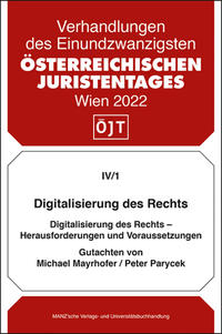 Vorderes Coverbild Digitalisierung des Rechts - Herausforderungen und Voraussetzungen