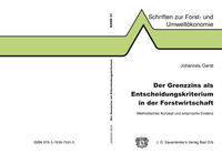 Vorderes Coverbild Der Grenzzins als Entscheidungskriterium in der Forstwirtschaft