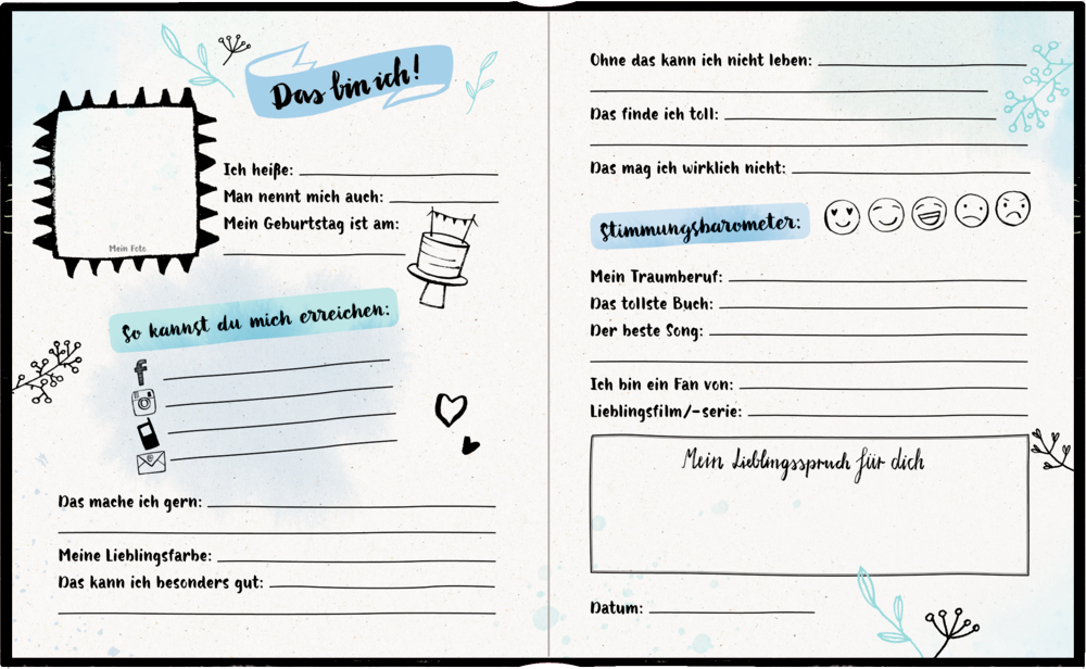 Beispielinhalt (Bild) Freundebuch - Handlettering - Meine Freunde