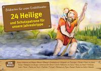 Vorderes Coverbild 24 Heilige und Schutzpatrone für unsere Jahreskrippe. Kamishibai Bildkartenset.