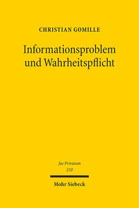 Vorderes Coverbild Informationsproblem und Wahrheitspflicht