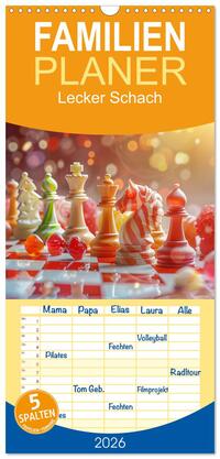 Vorderes Coverbild Familienplaner 2026 - Lecker Schach mit 5 Spalten (Wandkalender, 21 x 45 cm) CALVENDO