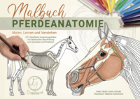 Vorderes Coverbild Malbuch Pferdeanatomie