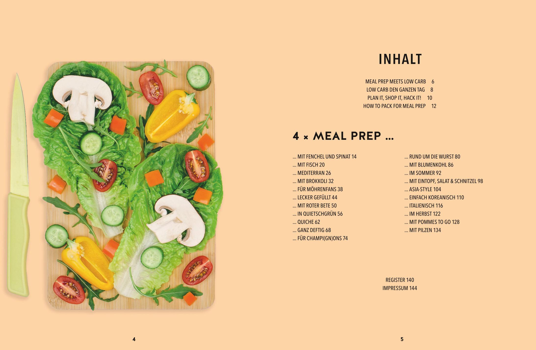Beispielinhalt (Bild) Low Carb Meal Prep