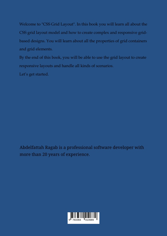 Rückseitencover CSS Grid Layout