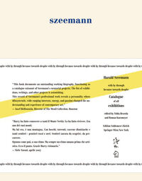 Vorderes Coverbild Harald Szeemann - with by through because towards despite