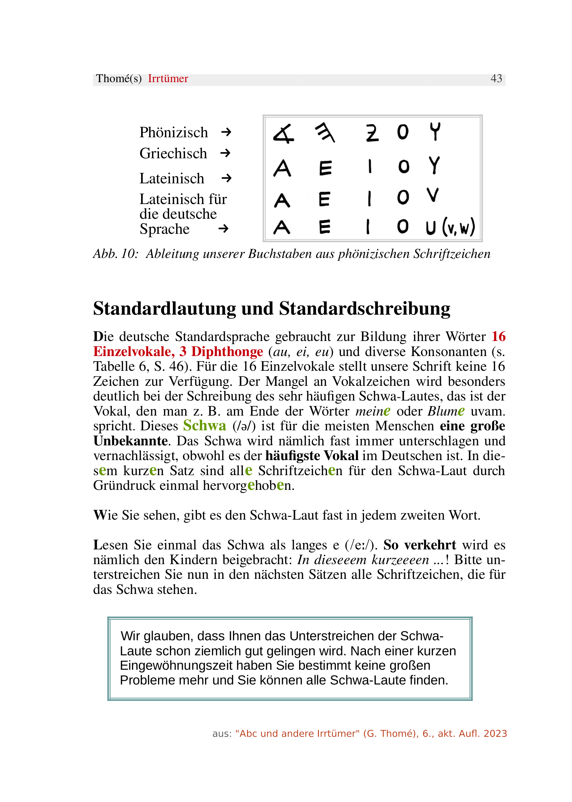 Beispielinhalt (Bild) Abc und andere Irrtümer über Orthographie, Rechtschreiben, LRS/Legasthenie