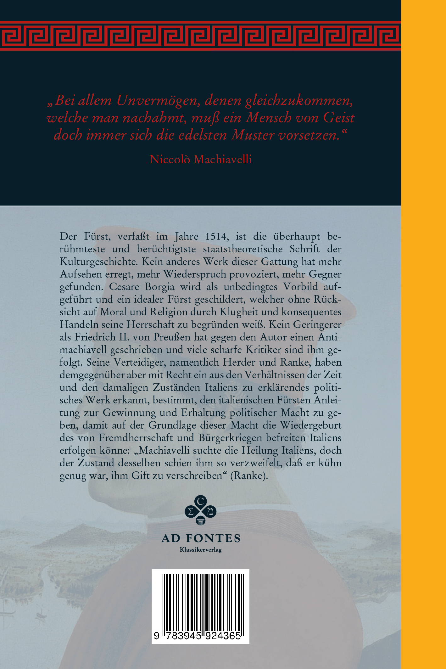 Rückseitencover Der Fürst