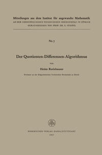Vorderes Coverbild Der Quotienten-Differenzen-Algorithmus