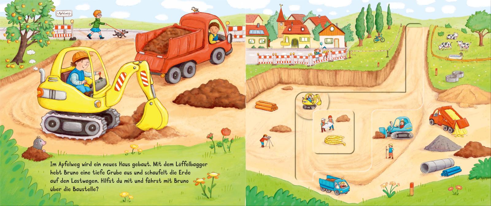 Beispielinhalt (Bild) Meine Schiebebahn-Pappe: Fahr mit auf der Baustelle