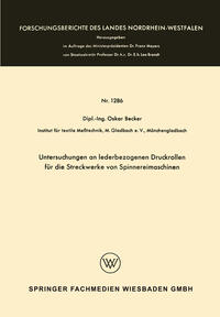 Vorderes Coverbild Untersuchungen an lederbezogenen Druckrollen für die Streckwerke von Spinnereimaschinen