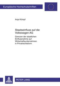 Vorderes Coverbild Staatseinfluss auf die Volkswagen AG