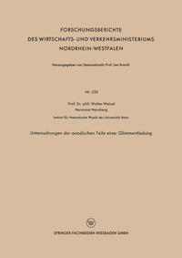 Vorderes Coverbild Untersuchungen der anodischen Teile einer Glimmentladung