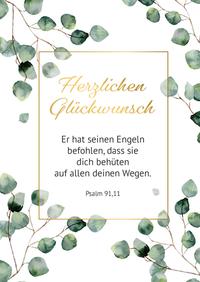 Vorderes Coverbild Doppelkarte "Er hat seinen Engeln befohlen, dass sie dich behüten auf allen deinen Wegen."