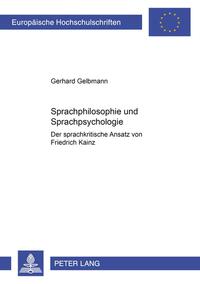 Vorderes Coverbild Sprachphilosophie und Sprachpsychologie