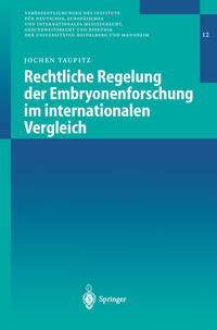 Vorderes Coverbild Rechtliche Regelung der Embryonenforschung im internationalen Vergleich