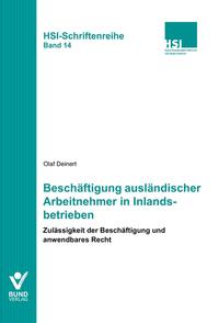 Vorderes Coverbild Beschäftigung ausländischer Arbeitnehmer in Inlandsbetrieben