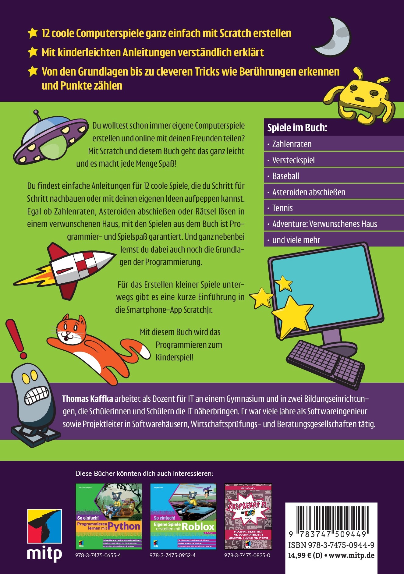 Rückseitencover Spiele programmieren mit Scratch