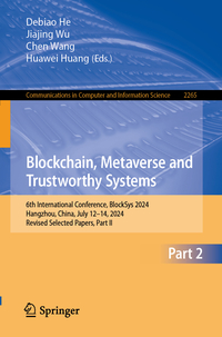 Vorderes Coverbild Blockchain, Metaverse and Trustworthy Systems