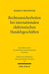 Vorderes Coverbild Rechtsunsicherheiten bei internationalen elektronischen Handelsgeschäften