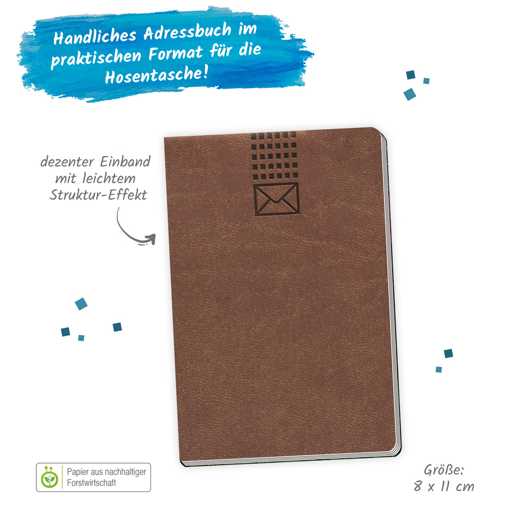 Beispielinhalt (Bild) Trötsch Adressbuch Soft Touch Mini Braun