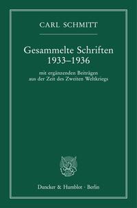 Vorderes Coverbild Gesammelte Schriften 1933–1936.