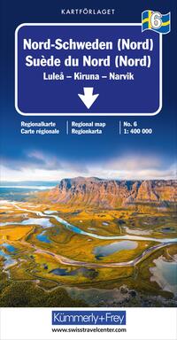 Vorderes Coverbild Kümmerly+Frey Regional-Strassenkarte 6 Nord-Schweden (Nord) 1:400.000