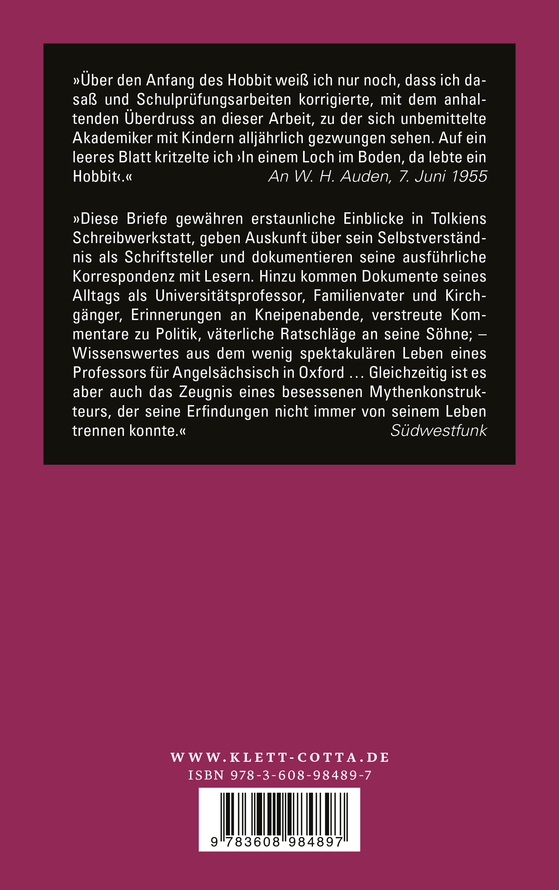 Rückseitencover Briefe