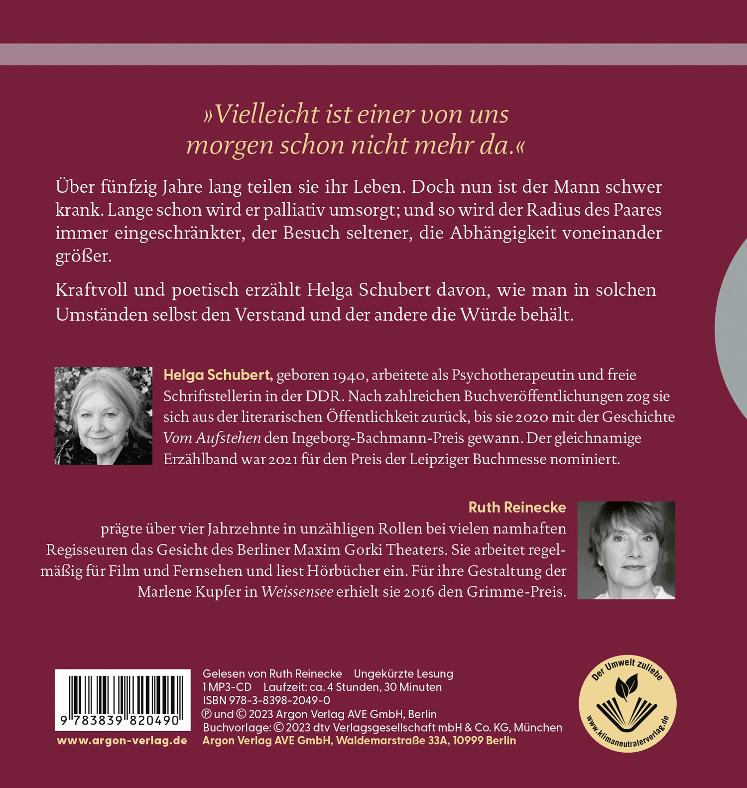Rückseitencover Der heutige Tag