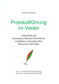 Vorderes Coverbild Protokollführung im Verein