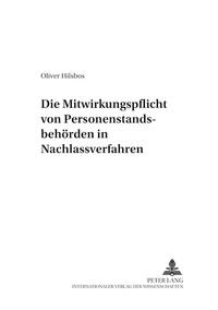 Vorderes Coverbild Die Mitwirkungspflicht von Personenstandsbehörden in Nachlassverfahren