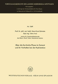 Vorderes Coverbild Über die ferritische Phase im Zement und ihr Verhalten bei der Hydratation
